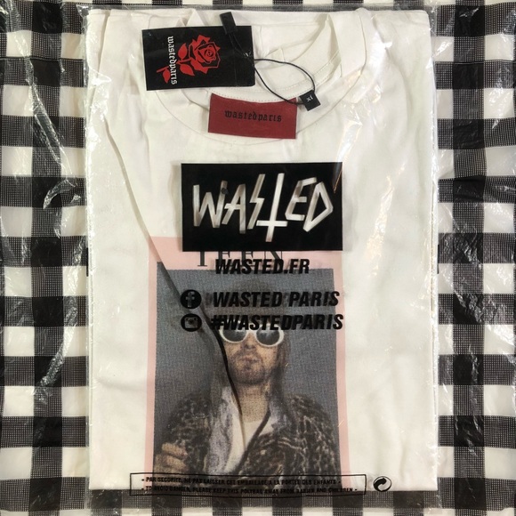 Wasted Paris Kurt Cobain Teen Angst T shirt White - Picture 2 of 3
